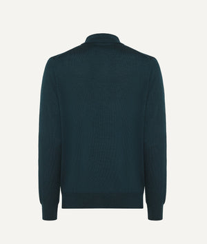 Long Sleeve Polo in Extrafine Merino Wool