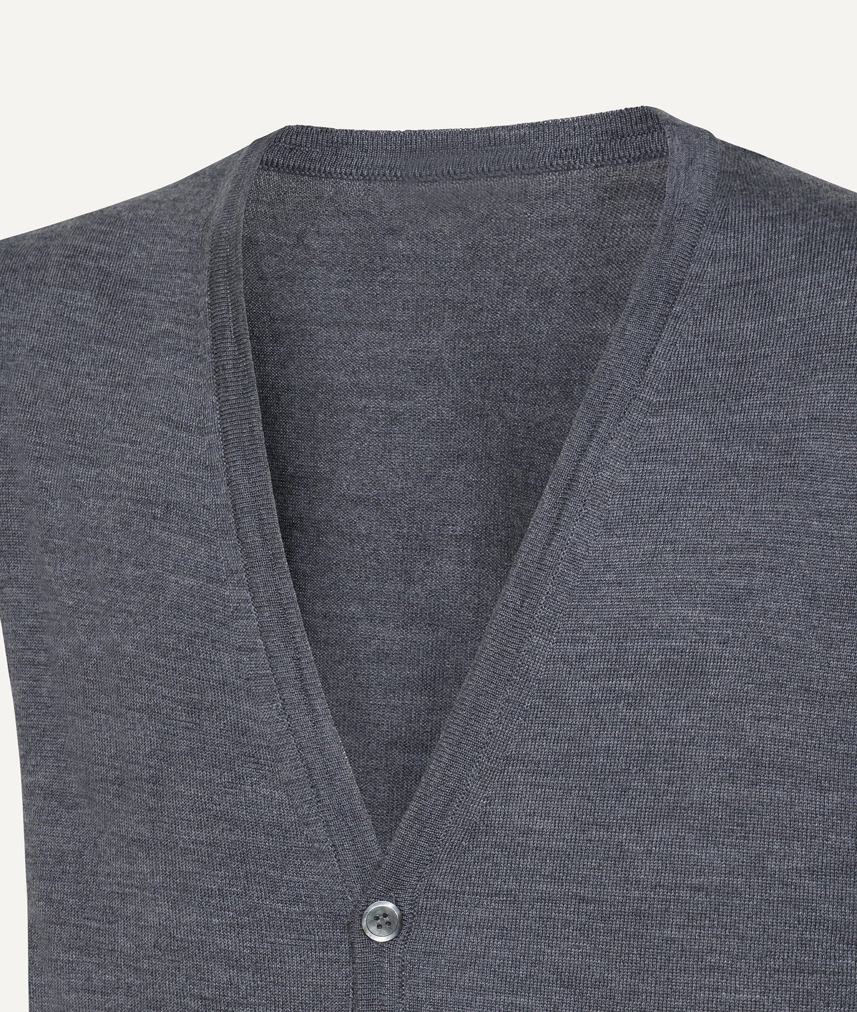 Sleeveless Cardigan in Extrafine Merino Wool