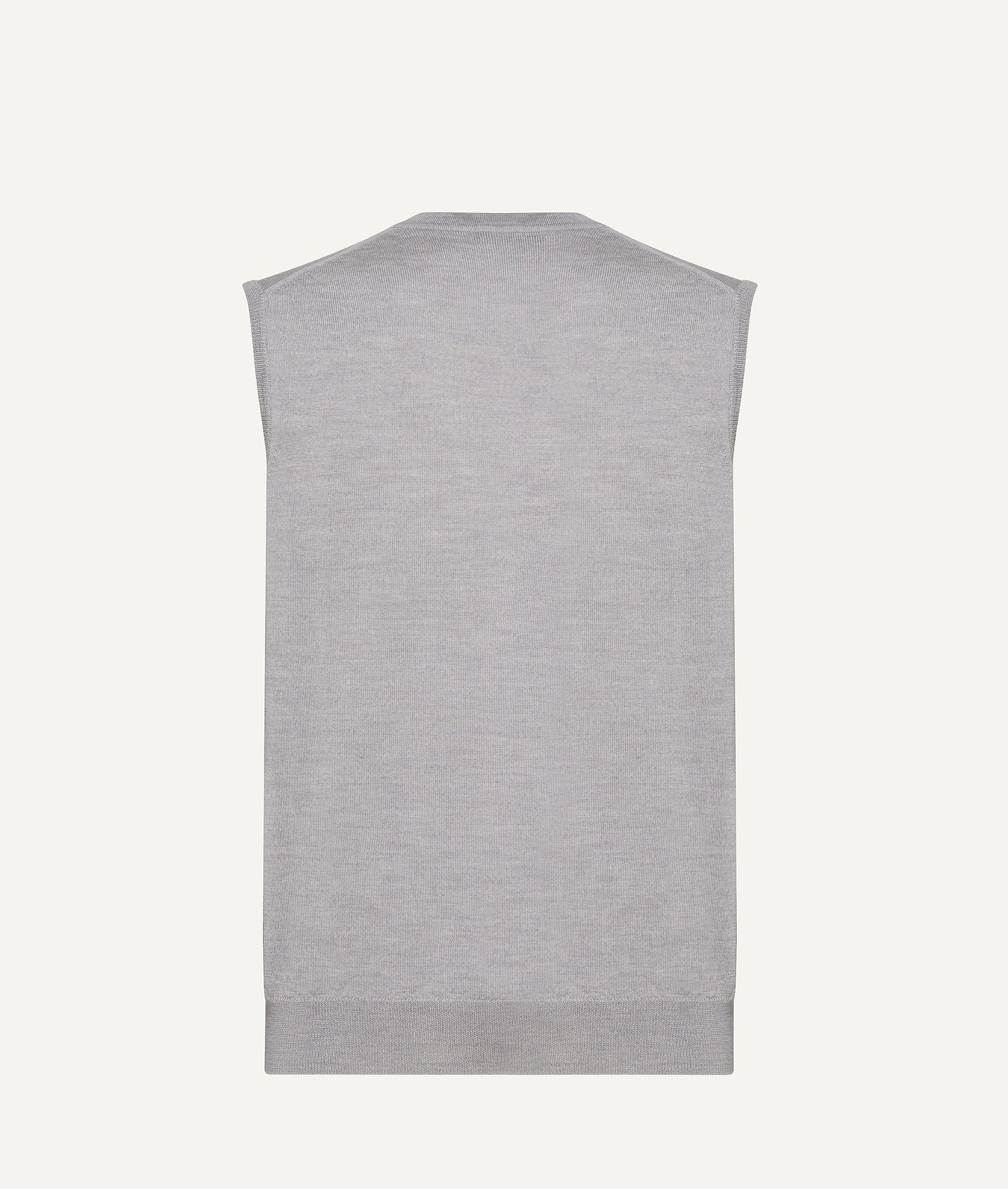 Sleeveless Cardigan in Extrafine Merino Wool