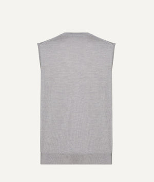 Sleeveless Cardigan in Extrafine Merino Wool