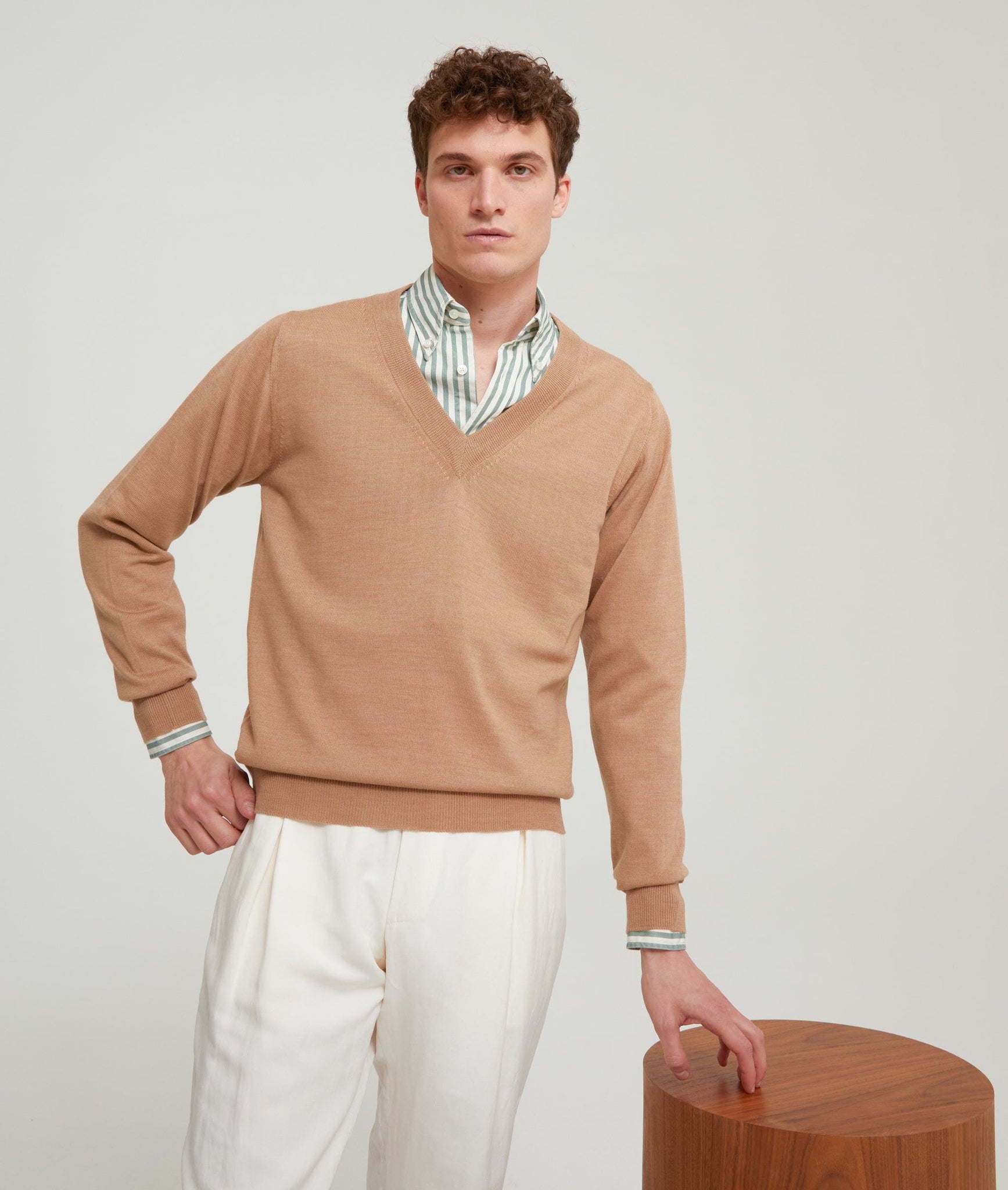 Deep V-Neck Sweater in Cashwool