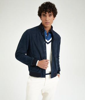 Unlined Bomber Jacket in Suede