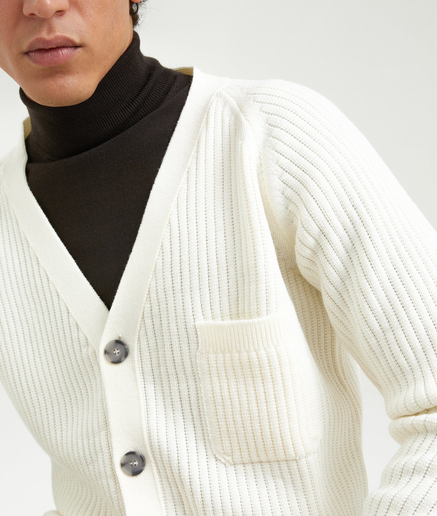 Ribbed Cardigan in Cashwool