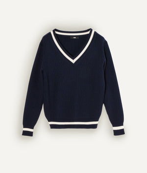 College V-Neck Sweater in Cashwool