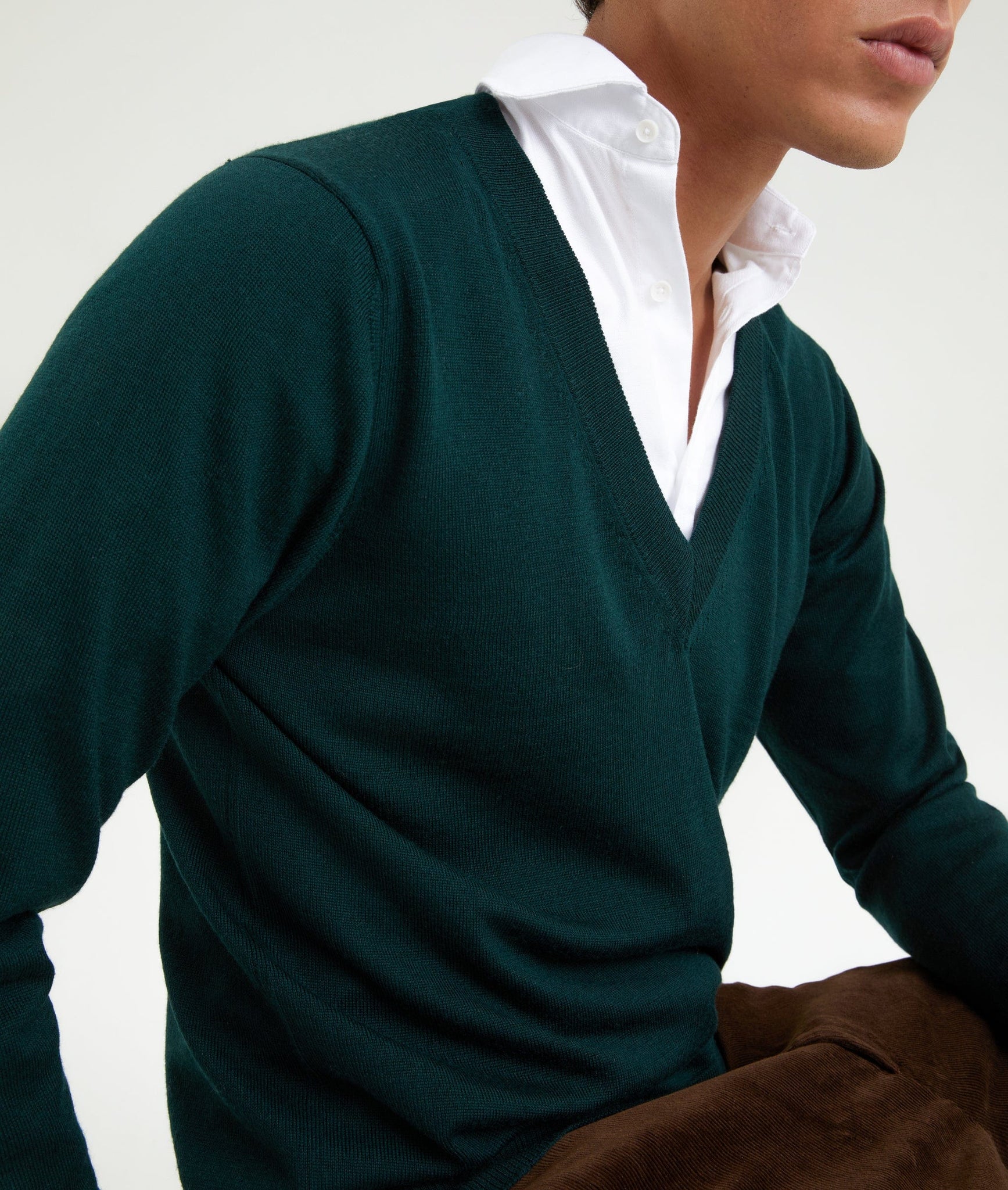 Deep V-Neck Sweater in Cashwool