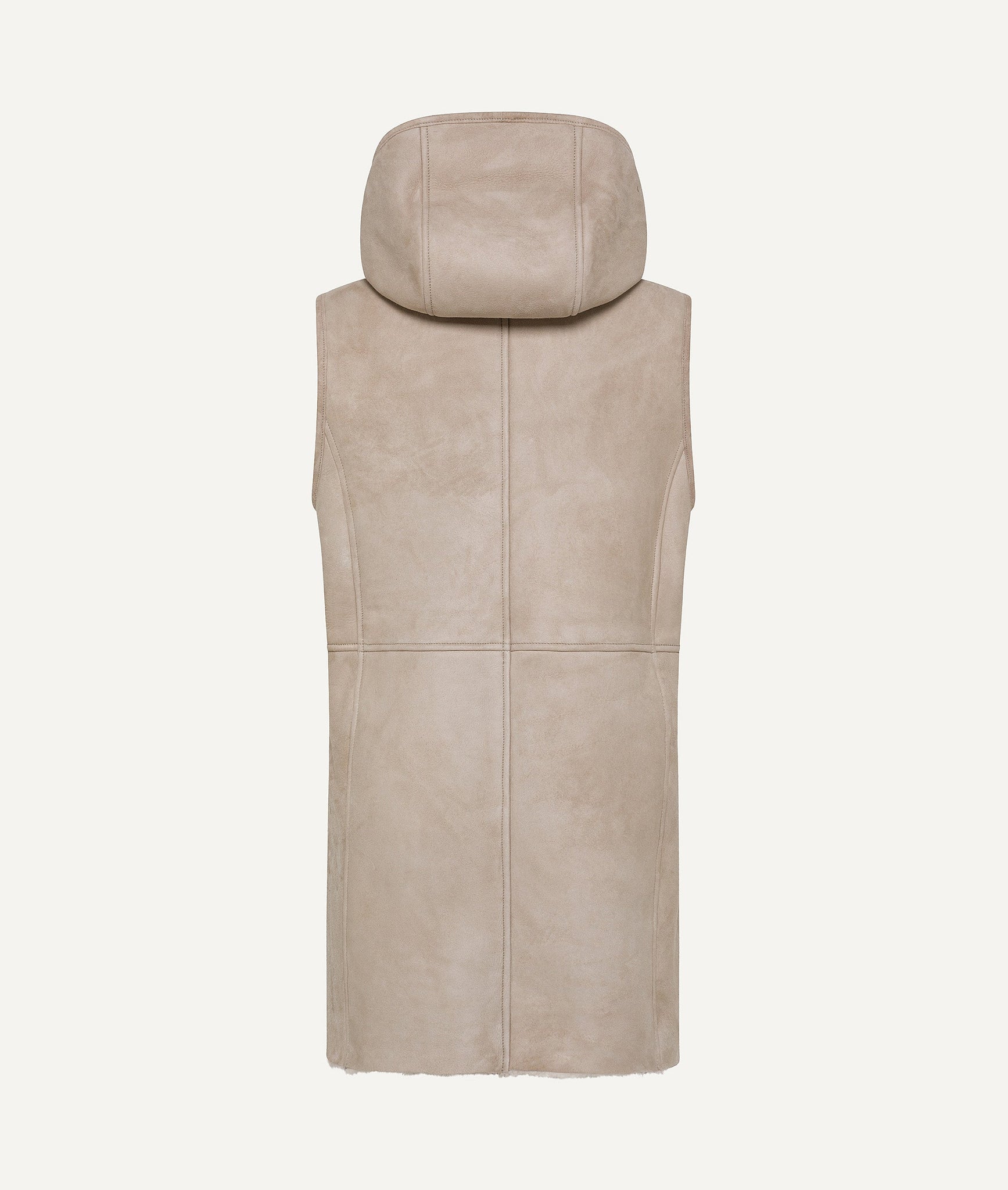 Shearling Sleeveless Coat in Suede