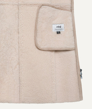 Shearling Sleeveless Coat in Suede