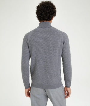 Pattern Stitch Roll Neck in Cashwool